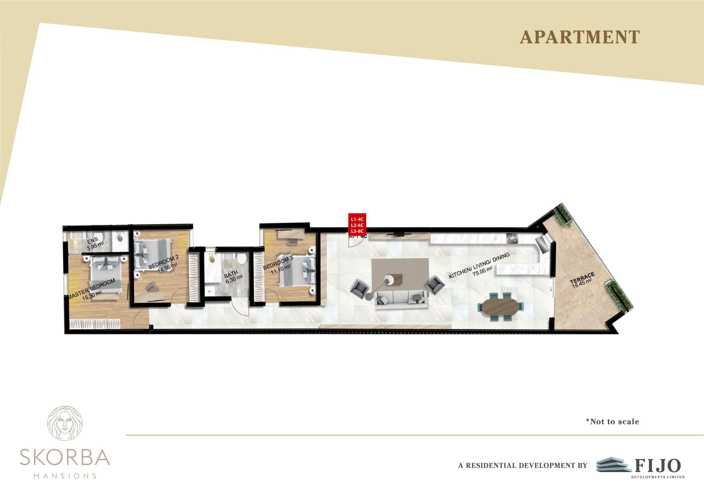 Skorba Mansions new development Plans LEVEL 1,2,3 APARTMENT 4C-1
